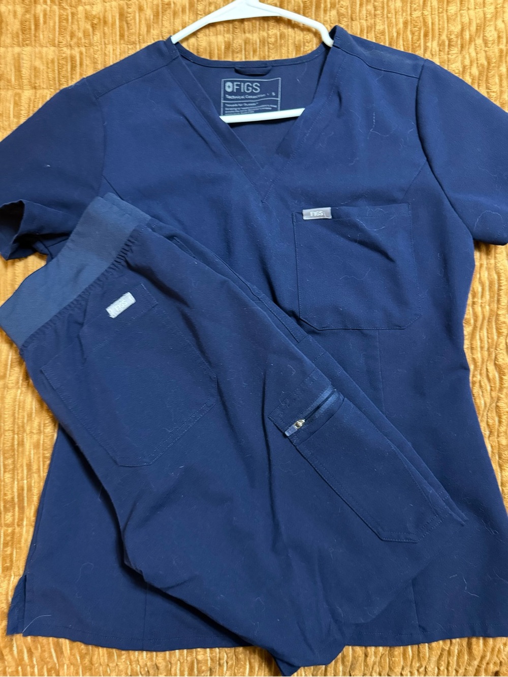 Figs Navy Scrub Top and Pants